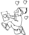 Valentine card coloring sheet